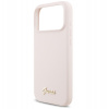 Guess для iPhone 17 Pro Max чехол Liquid silicone Gold metal logo & Camera Hard Pink (MagSafe)